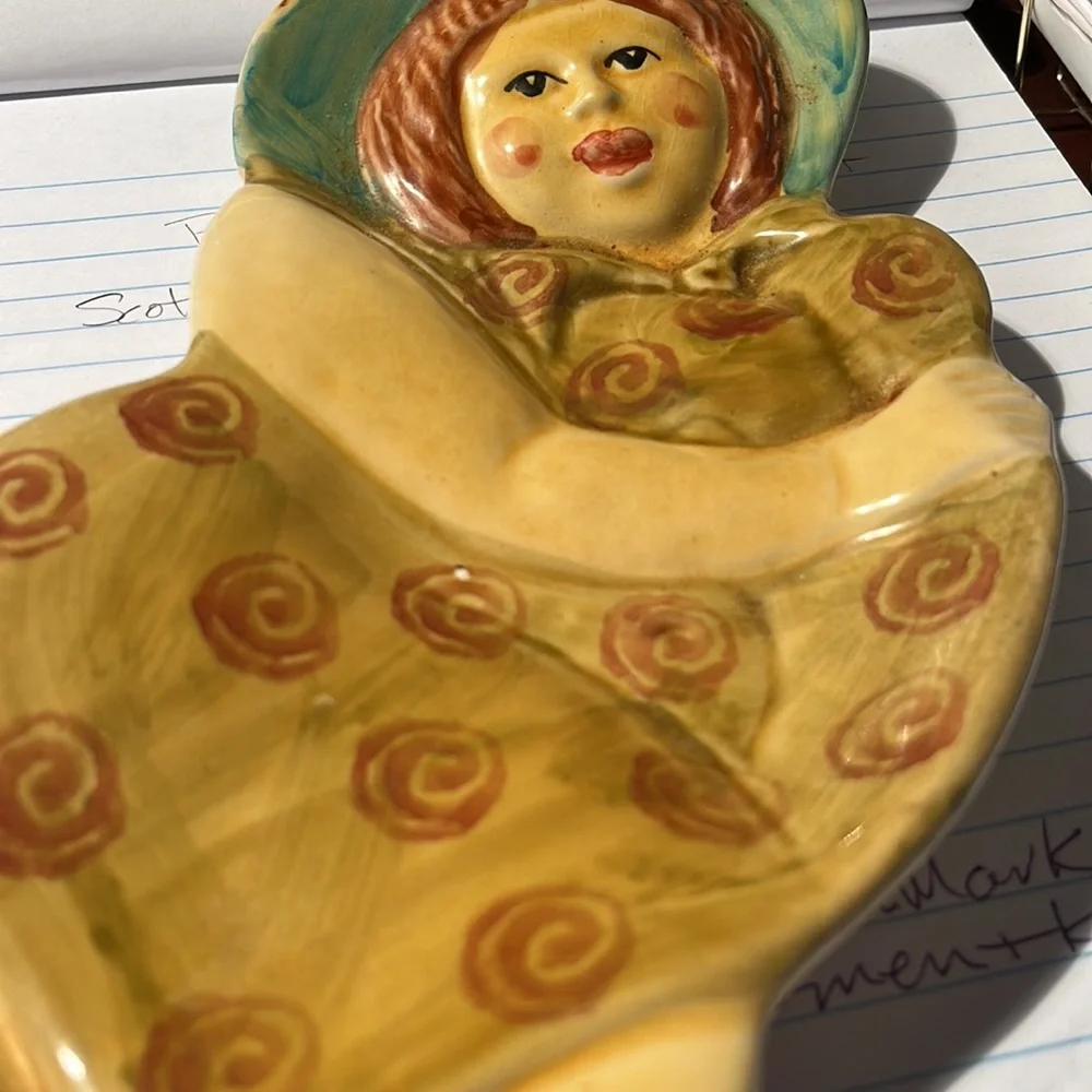 Gorgeous Italian hand-painted spoon spatula holder